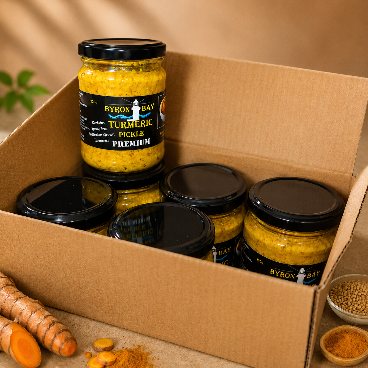 Byron Bay Turmeric Pickle – Premium 6 Jar Box